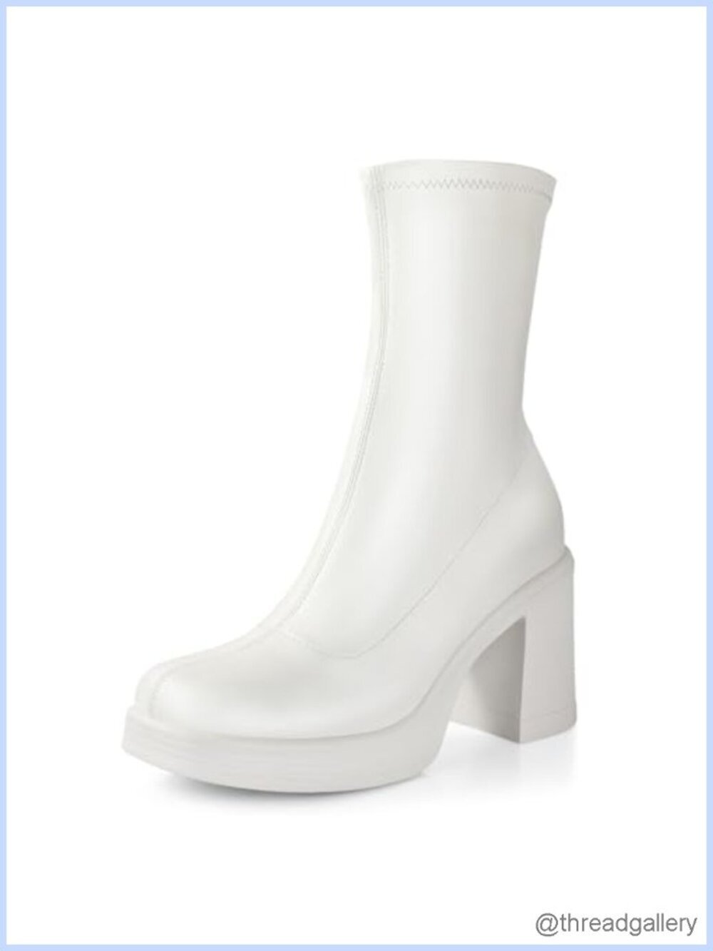Platform Ankle Boots with Chunky High Heel Side Zipper Gogo Boots Dress Booties